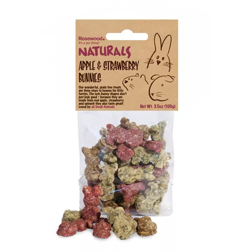 Rosewood Naturals Apple and Strawberry Bunnies - Case Pack Product image